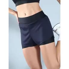 Shorts Duplo Feminino Cós Alto Fitness Academia Corrida