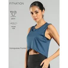 Regata Cropped Fitness Dry Fit Feminina Academia Transpasse