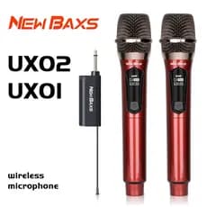 NEW BAXS UX01/UX02 Microfone sem fio Plug and play Perfeito para karaokê em KTV, casa e ar livre