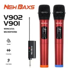 NEW BAXS Microfone sem fio V901/V902 Distância de recepção de um arrasto e dois 50M Cantável Portátil