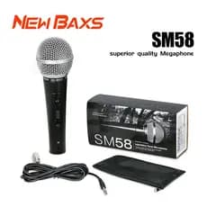 NEW BAXS Microfone com fio SM58S • Microfone condensador • Equipamento para canto • Equipamento para bandas •