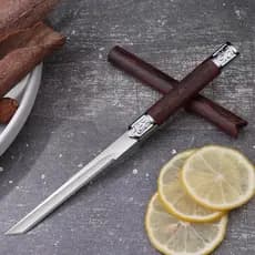 Faca de Bolso Premium Portátil Aço Carbono para Frutas, Cozinhar, Acampar, Cortar Carne e Descascar
