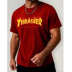 Camiseta masculina Thrasher casual lançamento moda atual confortável e versátil para toda hora