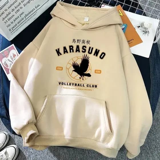90s anime japonês haikyuu hoodies feminino engraçado karasuno voar alta gráfico streetwear inverno quente
