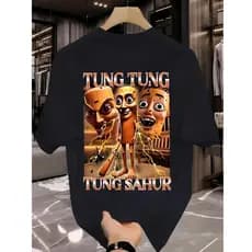 T-shirt masculina Tung tung Sahur urbana premium confortável tendência moda casual