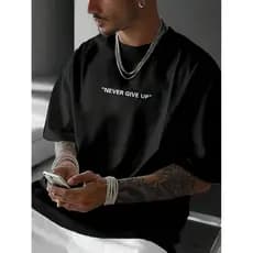 Camiseta Masculina Never Give Camisa 100% algodão malha 30.1