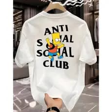 Camisa masculina Anti social club de algodão com caimento leve confortável ideal para moda casual