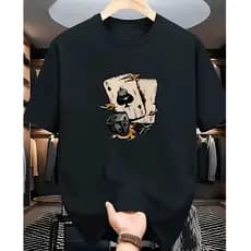 Camisa masculina Cartas versátil em algodão premium camiseta leve e básica estilo e conforto