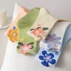 Meias femininas até a panturrilha, para primavera, outono e inverno, de algodão, grossas, sem bolinhas, com design tridi