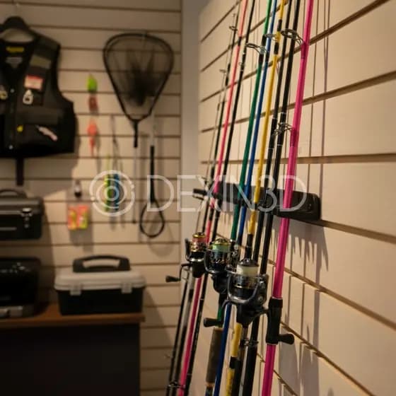 Suporte de Parede para Vara de Pesca todos tamanhos Organizador Personalizado para 8 ou 11 Varas