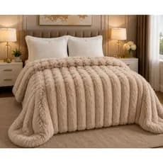 Cobertor Casal Pele de Coelho Premium Plush Antialérgico Super Macio