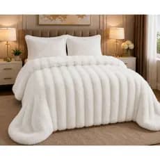 Manta Cobertor Pele de Coelho Queen King Plush Premium Antialérgico Super Macio Quentinho