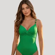 Maiô Moda Praia Bojo Forrado Suplex Poliamida Modelo Liso Decote Disfarça barriga