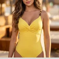 Maiô feminino Praia Decote Poliamida Premium Biquini Modelador Bojo Pedraria
