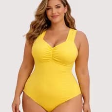 Maiô Modelador Feminino Moda Praia Franzido Bojo Poliamida Premium Plus Size