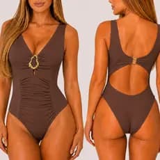 Maio Feminino Praia Biquini Body Costa Aberta Disfarça Barriga Modelador