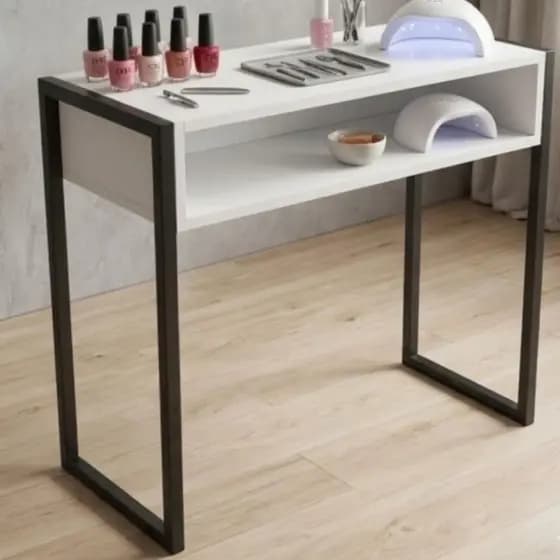 Mesa Industrial Escrivaninha Aparador Bancada Tampo MDF Simples e Duplo Manicure Escritório