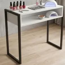 Mesa Industrial Escrivaninha Aparador Bancada Tampo MDF Simples e Duplo Manicure Escritório