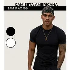 Camiseta Americana Canelada Masculina Estilo Rapper Hip Hop Streetwear Rua Moderno Justo