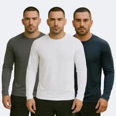 Kit 3 Camiseta Masculina Dry-Fit Esportiva Confortável Premium Manga Longa Treino Secagem Rápida