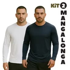 Kit 2 Camiseta Masculina Dry-Fit Running Manga Longa Térmica Confortável Proteção Solar