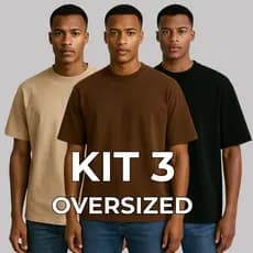 Kit 3 Camiseta Oversized Masculina Básica Premium Casual Moderna Streetwear Versátil