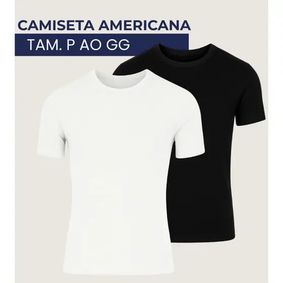 Camiseta Americana Slim Masculina Urbana Casual Fashion Premium Confortável Rua Street