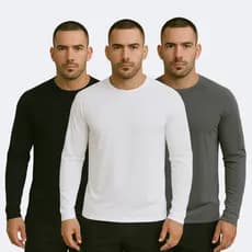 Kit 3 Camiseta Dri-Fit Masculina Treino Manga Longa UV Térmica Malha Fria