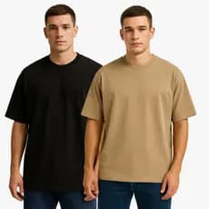 Kit 2 Camiseta Gola Alta Oversized Masculina Moda Confortável Premium Streetwear