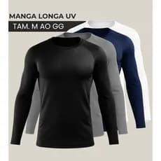 Camisa Masculina UV Manga Longa, Respirável, Proteção Solar, Ideal para Pesca e Praia