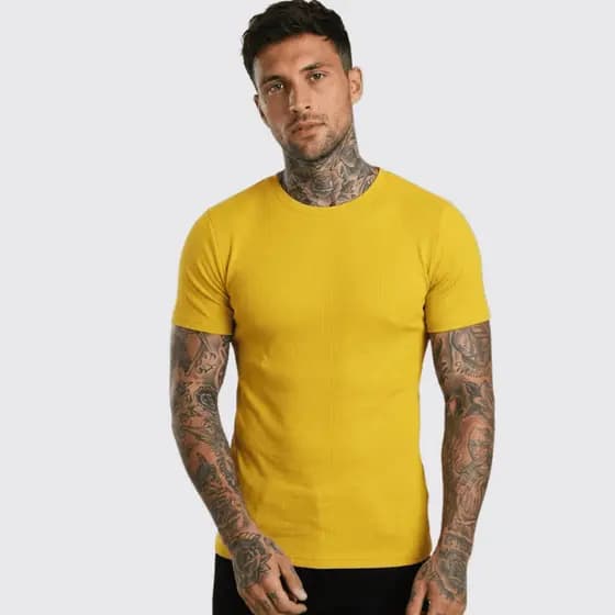 Camiseta Americana Masculina Ribana Canelada Slim Premium Estilo Rapper Comfort Premium