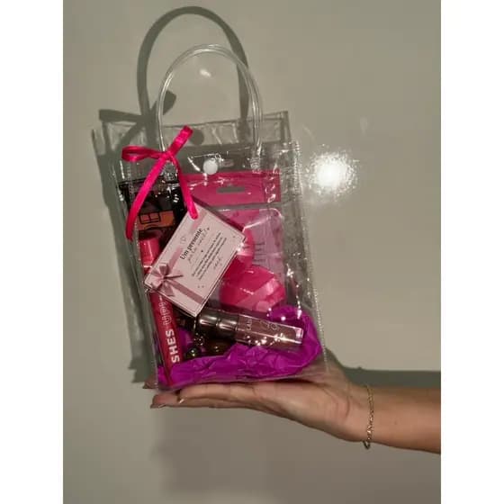 Kit Presente make completo -Paleta de Sombra Luisance + Máscara de Cílios Ruby Rose + Gloss Chaveiro Labranche + esponja