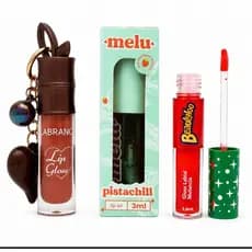 Kit 3 gloss labial | Gloss chaveiro labranche + Lip oil Melu + Gloss Melancia Beautyloo