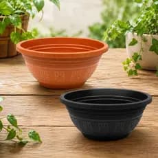 Vasos Decorativos de plástico reforçado ideal para casas/jardins/escritórios nas cores Preto e Terracota 6 litros
