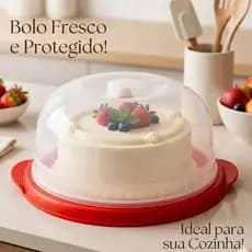 Boleira com Tampa Praticidade e Proteção para seus Bolos e Sobremesas_ material sem cheiro e reforçado