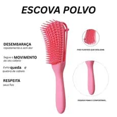 Escova Pente de Cabelo Polvo Modeladora Cachos Fácil Desembaraço Multifuncional
