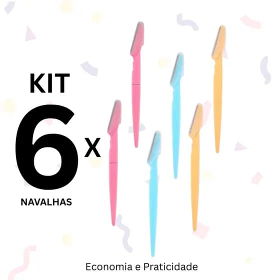 KIT 6 - Navalha Facil Sobrancelhas , Barbeador Facial E Lâmina Depiladora (COMBO)