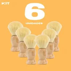 KIT 6 Pincel de Barbear Profissional Perfeita Uso Diário