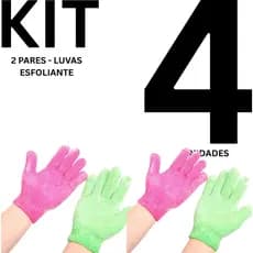 KIT 4 Luva esfoliante corporal para banho E Massagem Bucha Esponja Limpeza de Pele e Peeling