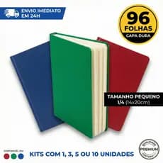 Caderno Brochura Pequeno 1/4 Capa Dura 96 Folhas Kit Volta Às Aulas Escola Atacado