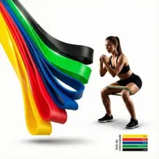 Kit 5 Faixas Elásticas Mini Band Treino em Casa Exercícios Funcional Glúteo Fisioterapia Academia
