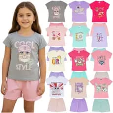 Kit Roupa Infantil Feminina do Tam 1 ao 14 Anos | Conjunto Infantil Menina Sortido | Conjunto Infantil Verão