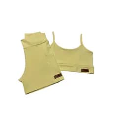 Conjunto Fitness - Shorts com bolso e Top de alça - SUPLEX POLIÉSTER