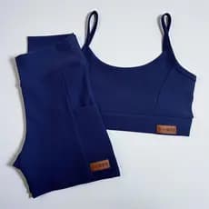 Conjunto Fitness - Shorts com bolso e Top de alça - Tecido Canelado