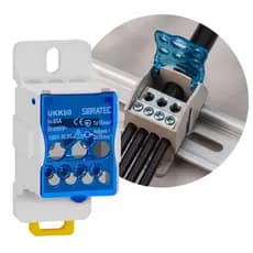 Bloco de Distribuição UKK 80A com 1 Entrada Cabo 16mm² e 6 Saídas Cabo 6 e 16mm²