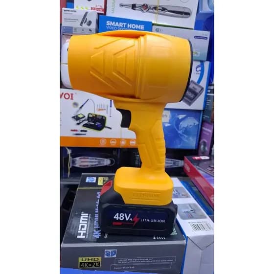 Soprador De Folhas Turbo Portátil Recarregável 48v Com 1 Bateria de Lithium Muito Potente Limpeza Interna e Externa
