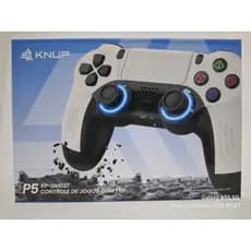 Controle Estilo Compatível Com PS5 Knup Branco Com Fio LED Para PC Android Alta Precisão