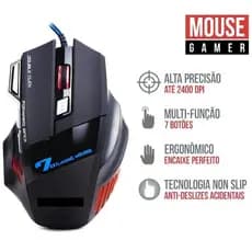 Mouse Gamer X7 Estone Com Fio 2400 dpi RGB Muda de Cor USB 2400 DPI 7 Botões Design Ergonômico Para Jogos Alta Precisão
