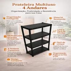 Prateleita estante moduladora reforçada para organização em todas as areas de sua casa rack multiuso