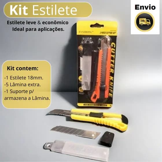 Kit Estilete 18mm /  5 peças de Lâmina extra